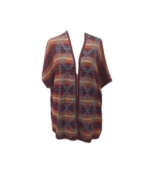 Natural Reflections Size M/L wool blend short sleeve open front cardigan/vest